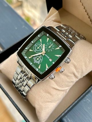 Orologio uomo acciaio inox, quadrante verde