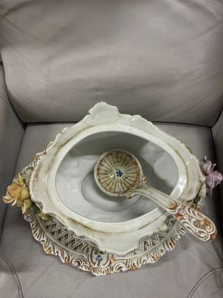 Sopera Antigua Porcelana Flores