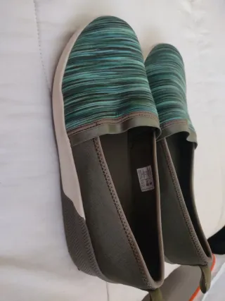 Zapatos slip-on Lands End mujer verde/turquesa