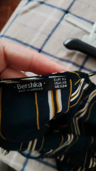 Top mujer S rayas verde y negro