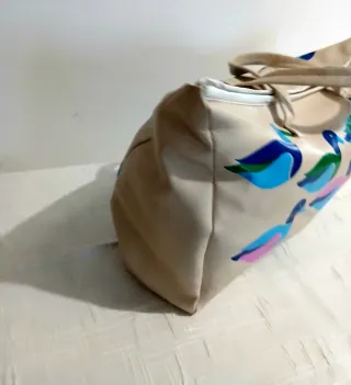 Borsa vintage con stampa anatre