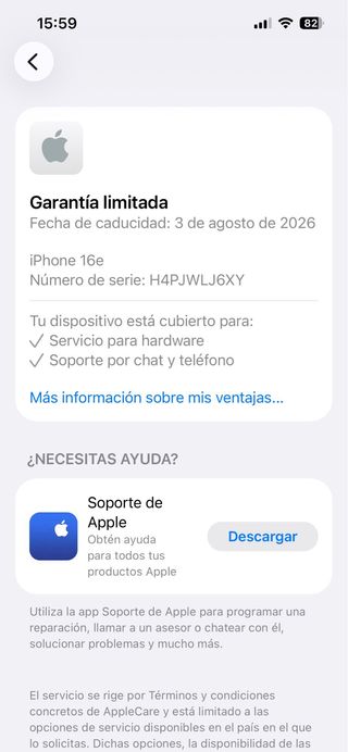 iPhone 16e 128GB Negro
