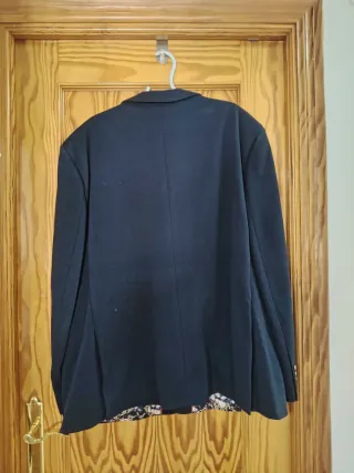 Blazer hombre azul con forro estampado