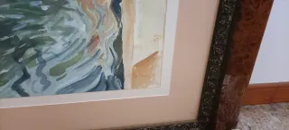 Acuarela Marina con Marco Antiguo Grande