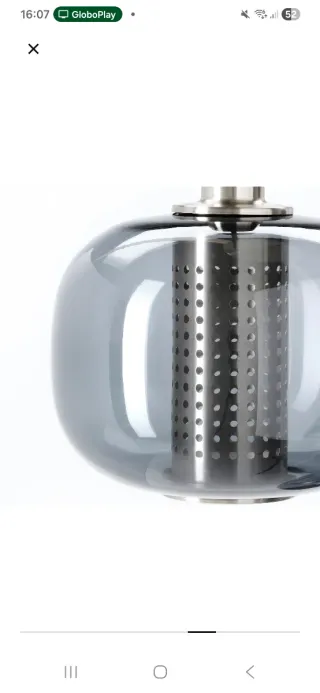 Lámpara de techo colgante de cristal y metal