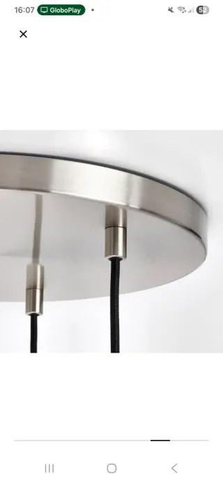 Lámpara de techo colgante de cristal y metal