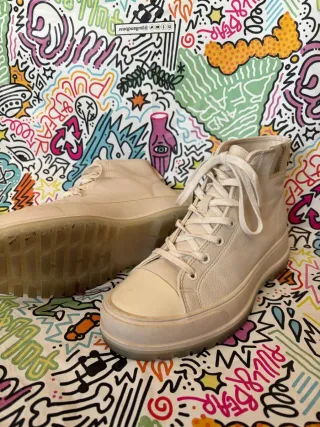 Botines Zapatillas Altas Beige