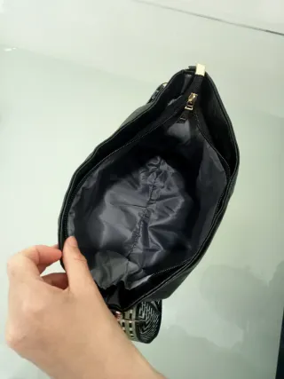 Borsa donna nera con tracolla multicolor