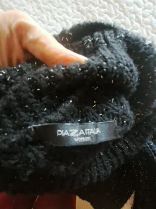 Maglione nero con fili argento