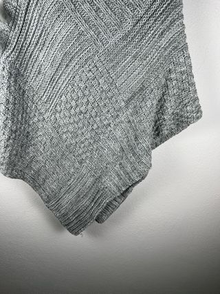 Poncho Desigual Lana Grigio Taglia Unica