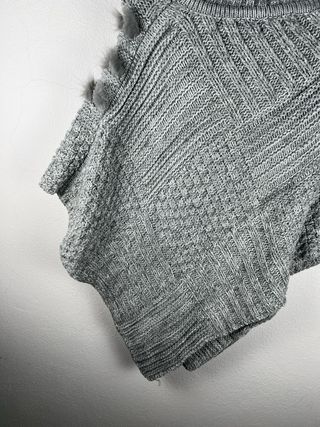 Poncho Desigual Lana Grigio Taglia Unica