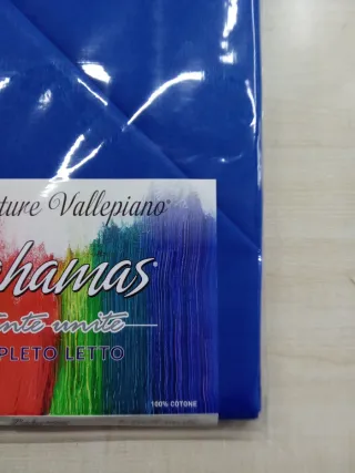 Lenzuola singolo blu cotone