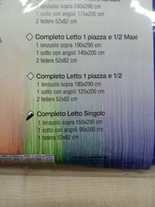 Lenzuola singolo blu cotone