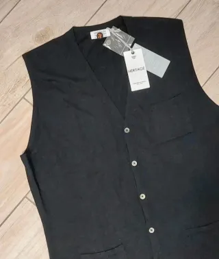 Gilet nero da uomo Heritage Nuovo con cartellino