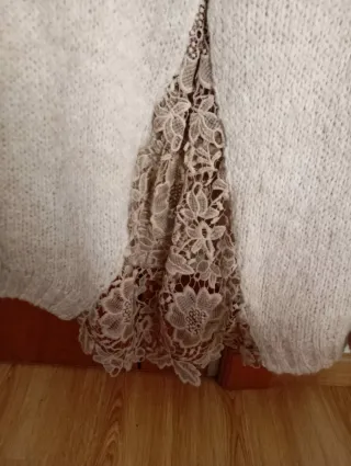 Jersey lana mujer beige talla única