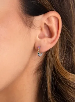 Aros Plata Straight Multicolor