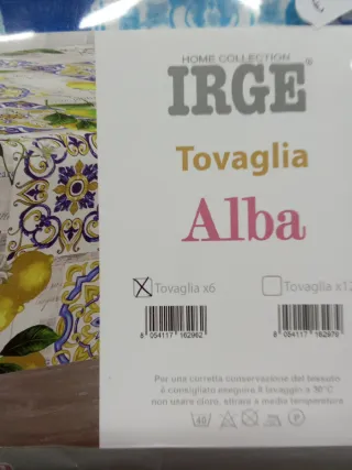 Tovaglia IRGE fantasia blu e bianca