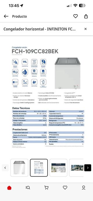 Congelador Marca Infiniton