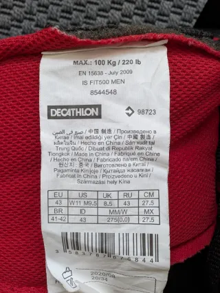 Patines Hielo Oxelo Fit500 Talla 43 Negro/Rojo