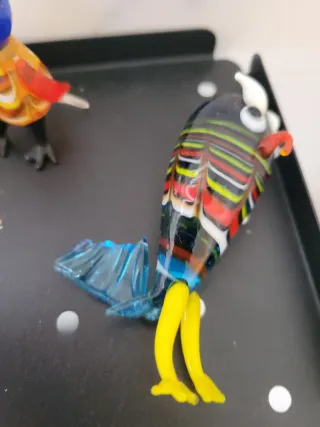 Figuras de cristal de búhos y pez