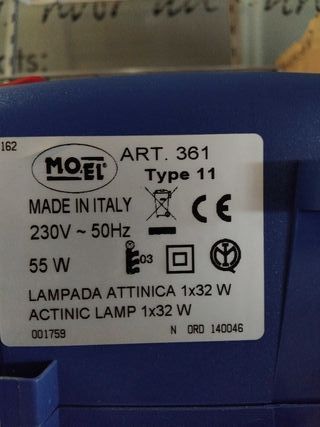 Lámpara MO-EL 32W con Ventilador Azul