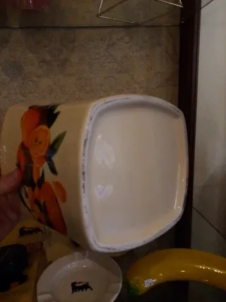 Biscottiera vintage ceramica arancione