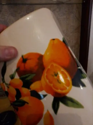 Biscottiera vintage ceramica arancione