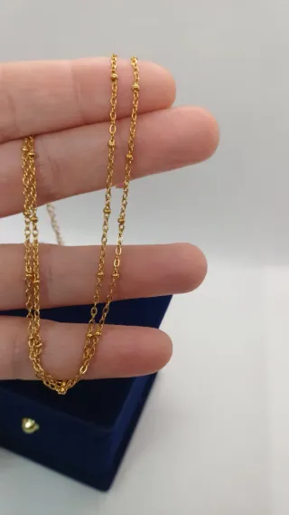 Cadena y Cruz Chapado Oro 18k Circonitas