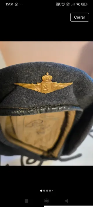 Boina de oficial Fuerza Aérea Belga 1951(leer)