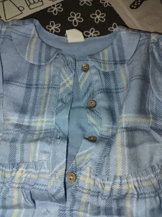 Vestido de niña cuadros azul
