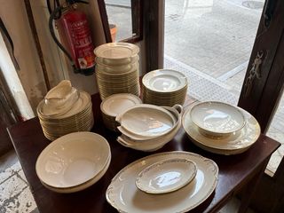 Vajilla Limoges Porcelana Dorada