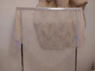 Mantilla de novia triangular chantilly envejecida
