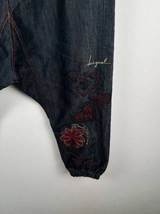Desigual Harem Baggy Denim Pantaloni Larghi XS