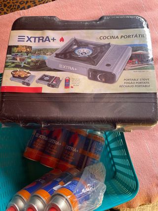 Cucina da Campeggio Portatile + 7 Cartucce Gas