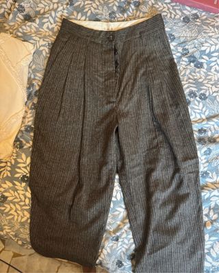 Pantaloni vintage grigi a righe