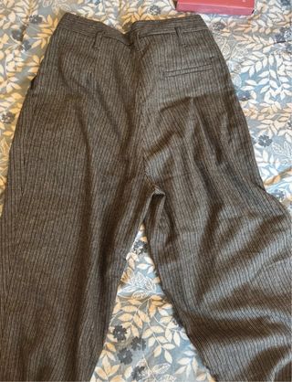 Pantaloni vintage grigi a righe