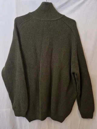 Jersey cremallera cuello alto hombre verde