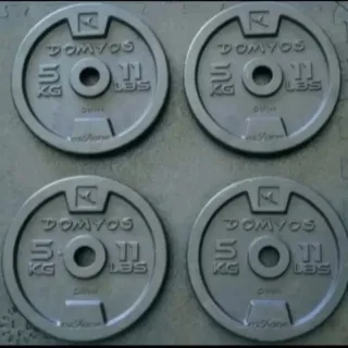4 discos de pesas de 5kg de 28mm