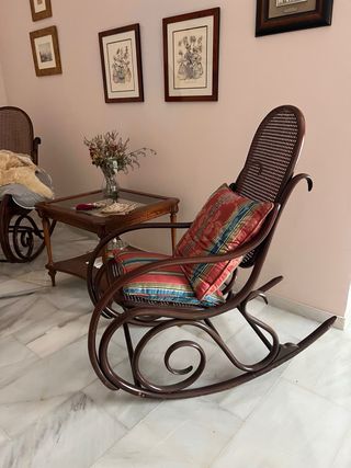 Butaca Vintage Ratán y Madera (2)