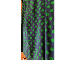 Completo blusa e gonna polka seta vintage, Tg 47