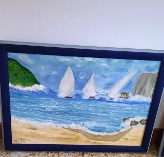 2 Óleos Marinas Enmarcados