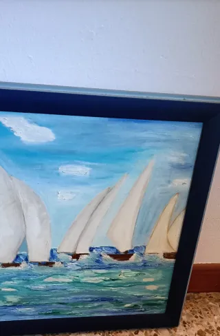 2 Óleos Marinas Enmarcados