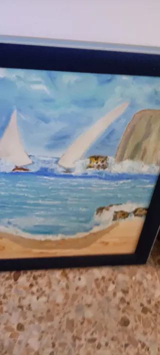 2 Óleos Marinas Enmarcados