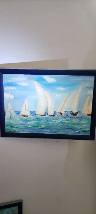 2 Óleos Marinas Enmarcados