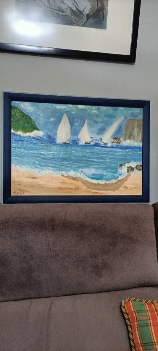 2 Óleos Marinas Enmarcados