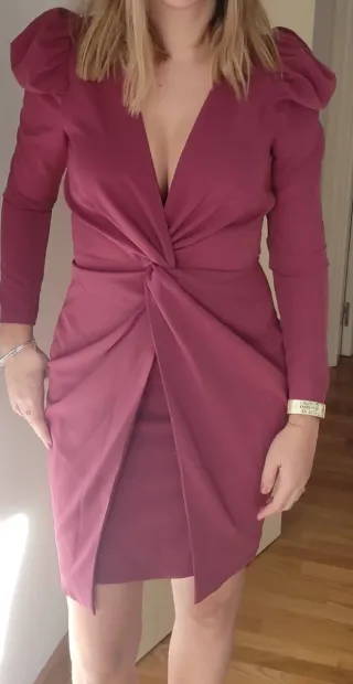 Vestido evento burdeos