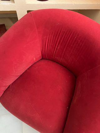 Sillón vintage terciopelo rojo