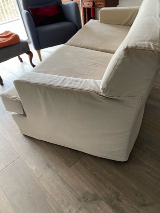 Funda Sofá Algodón Loneta Crema 4 Plazas