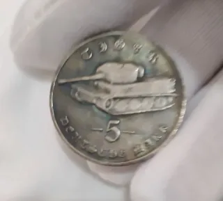 Moneta 5 Marchi Deutsche Mark Carro Armato