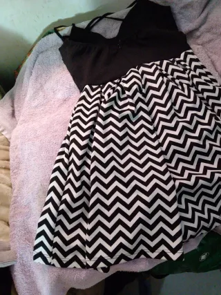 Vestido pantalón corto negro y blanco